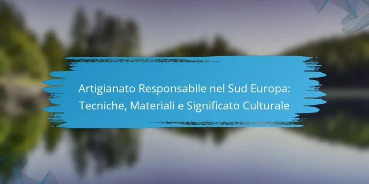 Artigianato Responsabile nel Sud Europa: Tecniche, Materiali e Significato Culturale