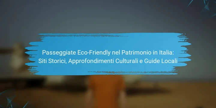 Passeggiate Eco-Friendly nel Patrimonio in Italia: Siti Storici, Approfondimenti Culturali e Guide Locali