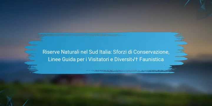 Riserve Naturali nel Sud Italia: Sforzi di Conservazione, Linee Guida per i Visitatori e Diversità Faunistica