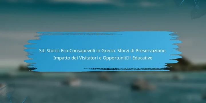 Siti Storici Eco-Consapevoli in Grecia: Sforzi di Preservazione, Impatto dei Visitatori e Opportunità Educative