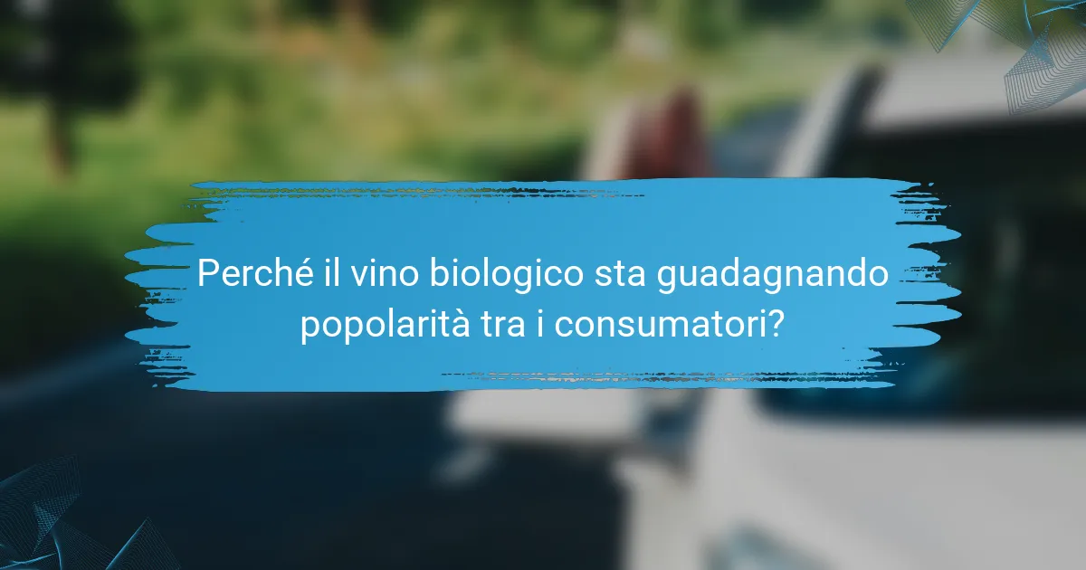 Perché il vino biologico sta guadagnando popolarità tra i consumatori?