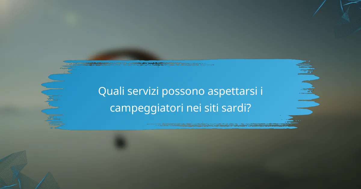 Quali servizi possono aspettarsi i campeggiatori nei siti sardi?