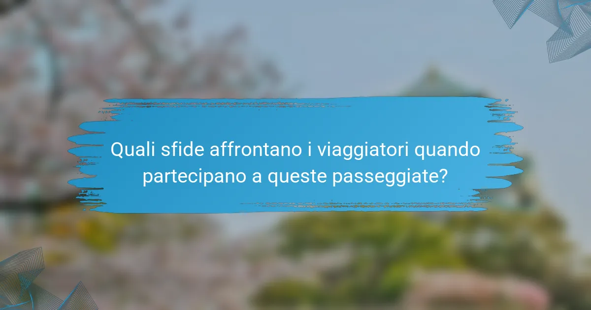Quali sfide affrontano i viaggiatori quando partecipano a queste passeggiate?