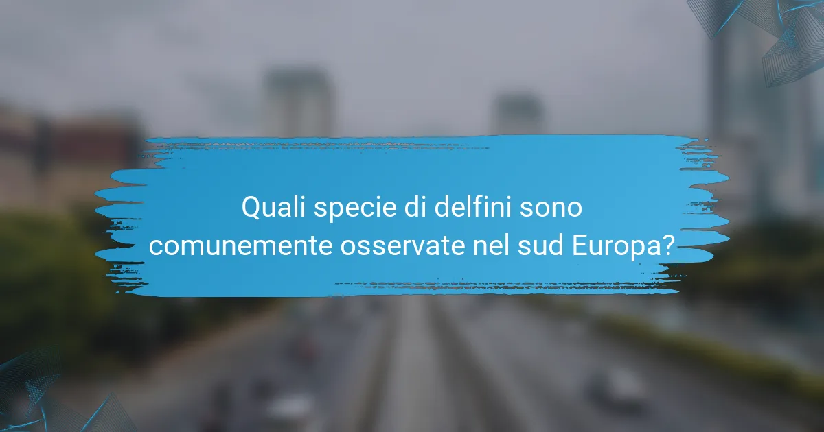 Quali specie di delfini sono comunemente osservate nel sud Europa?
