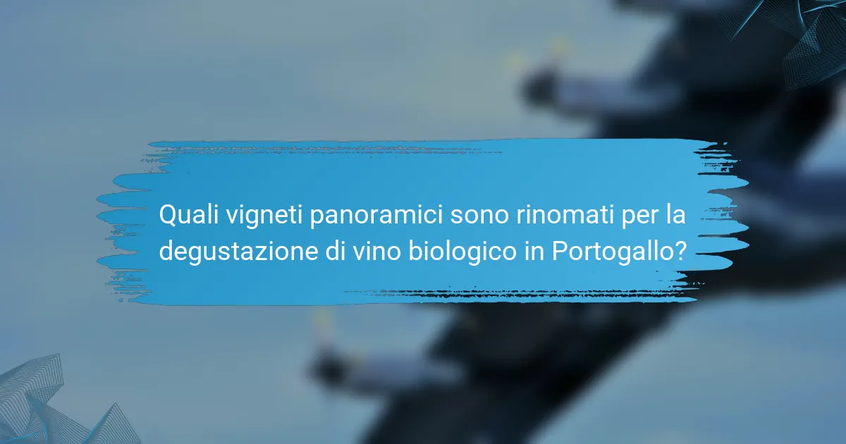 Quali vigneti panoramici sono rinomati per la degustazione di vino biologico in Portogallo?